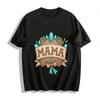 Винтажный Топ с Принтом Gem MAMA Повседневный Стиль Памятный к Дню Матери Хлопковая Футболка