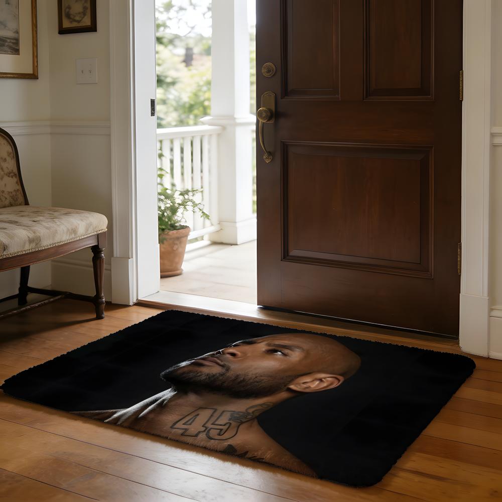 Rapper BBooba Floor Mat Soft Flannel Absorbent Mat Non-Slip Rug Home Bedroom Bathroom