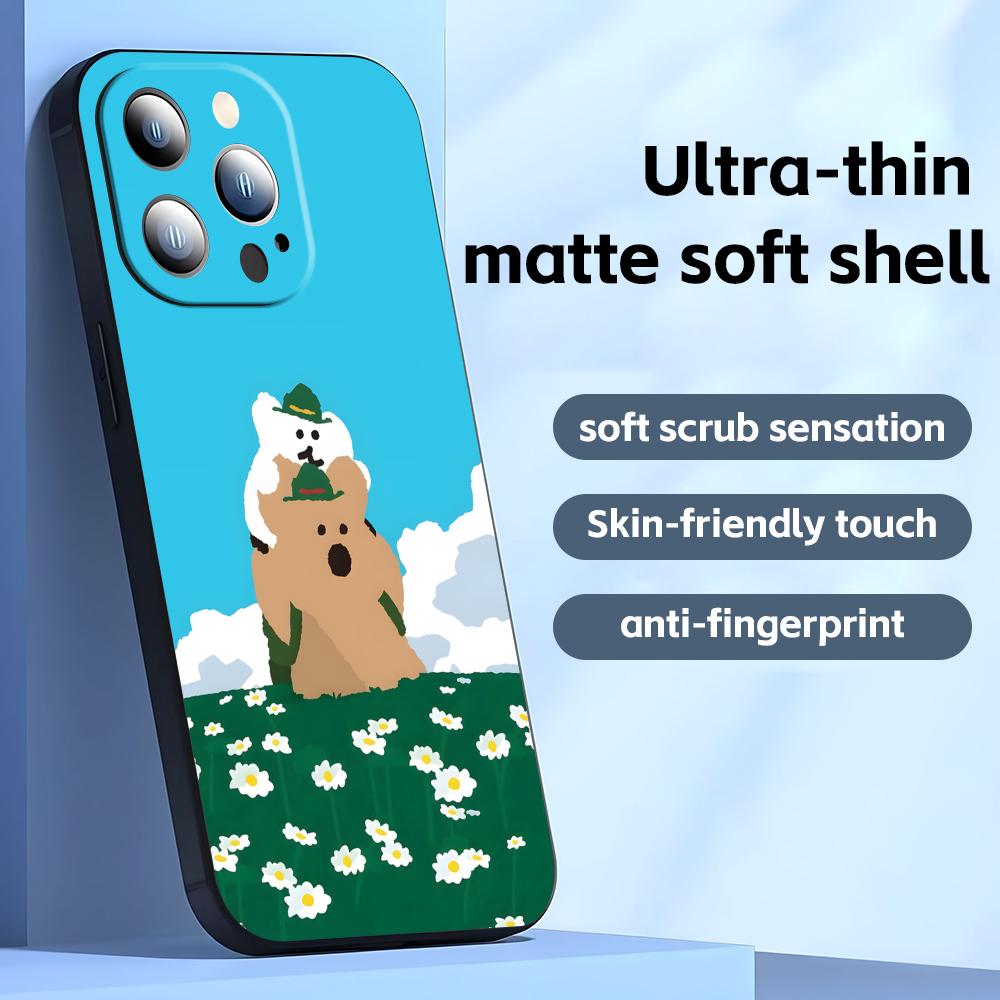 Cute D-Dinotaeng Phone Case For iPhone17 16 16e 15 14 13 12 11 Plus Mini Pro Max Soft black Shockproof Cover