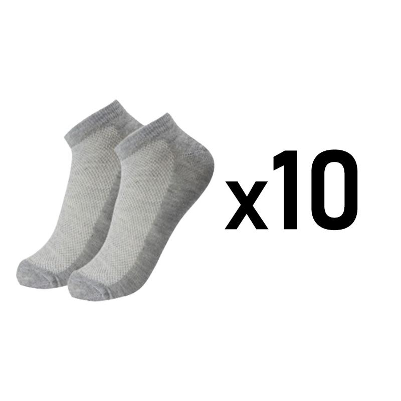 10 Pairs/Lot Breathable Men's Socks Short Ankle Elastic Solid Color Mesh Cotton Business Unisex Sock Plus Size EU38-46