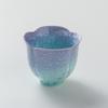 Gradient crystal glaze petal-shaped ceramic tea cup, high-stemmed open-top master cup, high-appearance host cup, gift present