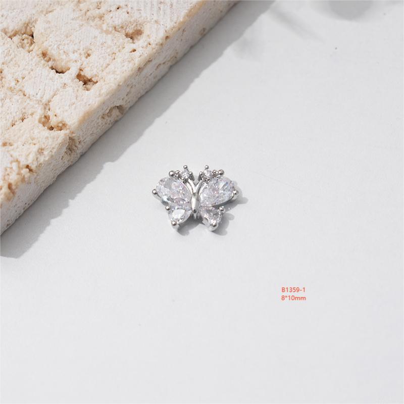 LZ16 Роскошные металлические бабочки из циркония для ногтей