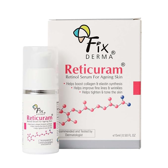 Fixderma .05% Чистый Ретинол Витамин С Ретикурам Сыворотка для Лица 15 мл против Старения, Стимулирует Коллаген, Уменьшает Мелкие Морщины и Морщины для Унисекс