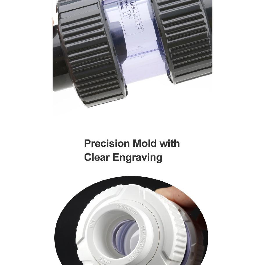 Flowcolour UPVC 25mm-32mm Gray Swing Check Valve Non-Return Flap Valve One Way Valve Fish Tank Connector Pipe Fittings