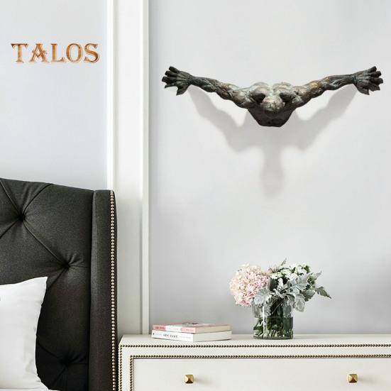 Мужская абстрактная скульптура, настенный декор из смолы, статуя человеческого тела, настенное крепление, художественная фигура, скульптура для дома, гостиной, галереи