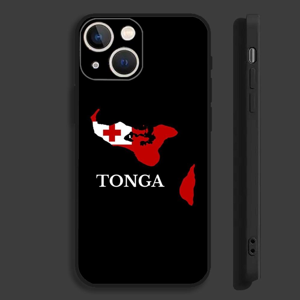 Герб Тонга Чехол для телефона Tonga для iPhone 16,15,14,13,12,11,Pro,Max,Plus,Mini,X,XS,XR,8,7,6,S,SE Мягкий черный чехол
