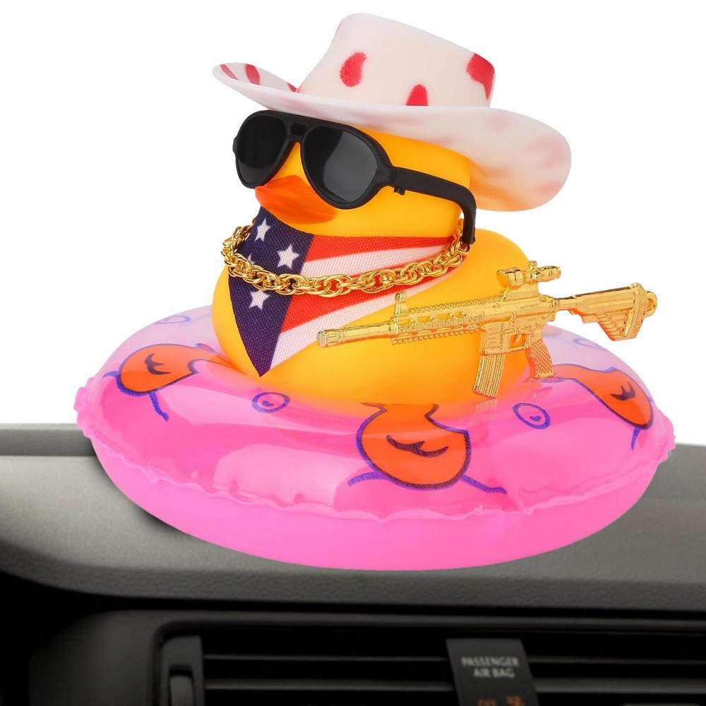 Украшения для автомобиля West Cowboy, желтая резиновая уточка, украшение для приборной панели, симпатичное украшение в виде мини-уточки, аксессуары для салона автомобиля