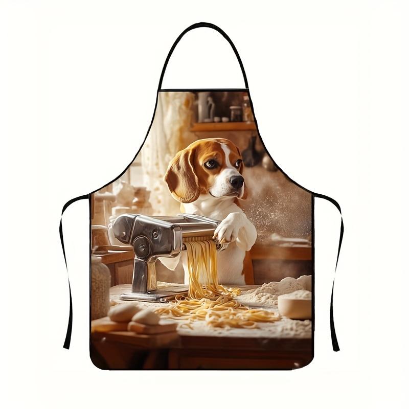 Funny 1pc Cute Beagle Apron Cute Beagle Apron | Fun Dog Design, Polyester, Durable, Easy To Clean, Adjustable Ties