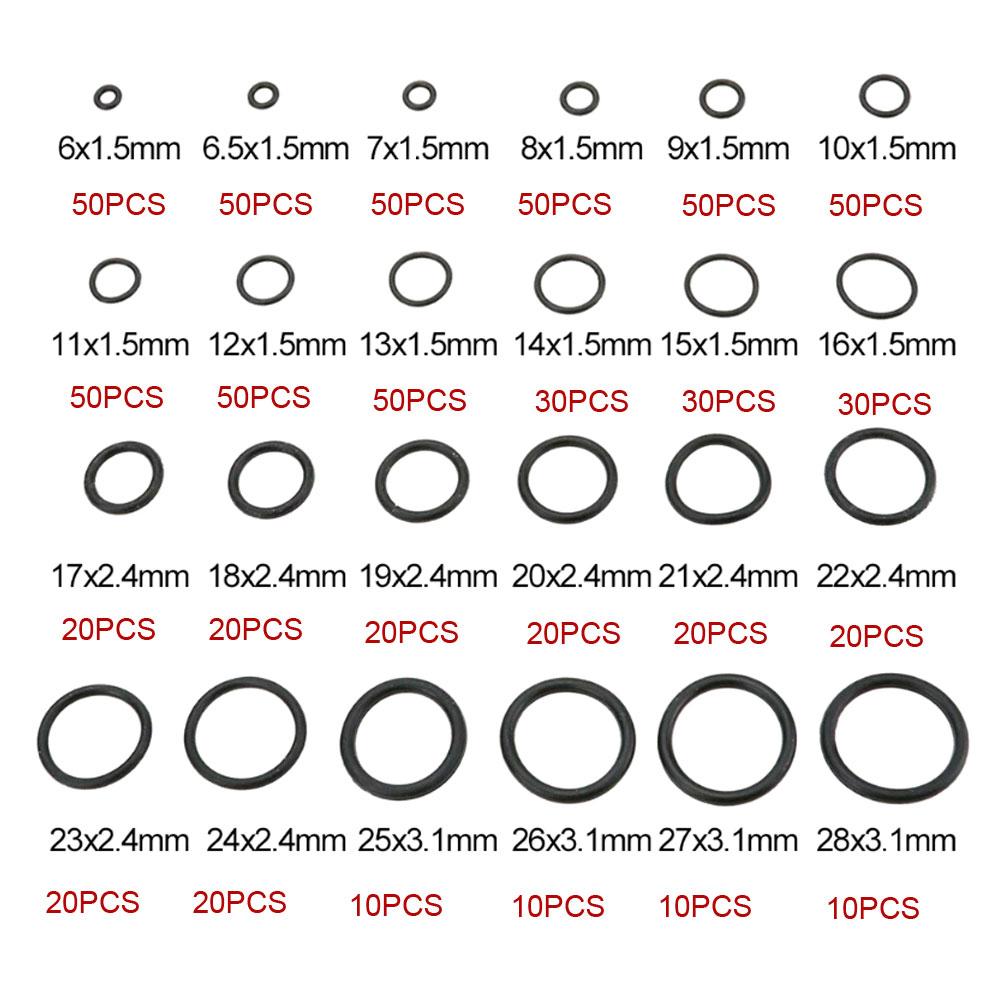 740 шт. Комплект уплотнительных колец из нитриловой резины, уплотнительное кольцо из NBR, комплект для ремонта автомобильных колец, маслостойкий, в коробке