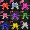 20pcs Wedding Car Pull Bows Golden Side Design For Gift Wrapping Christmas Decorations String Bows Ribbon Knots Favours Bags