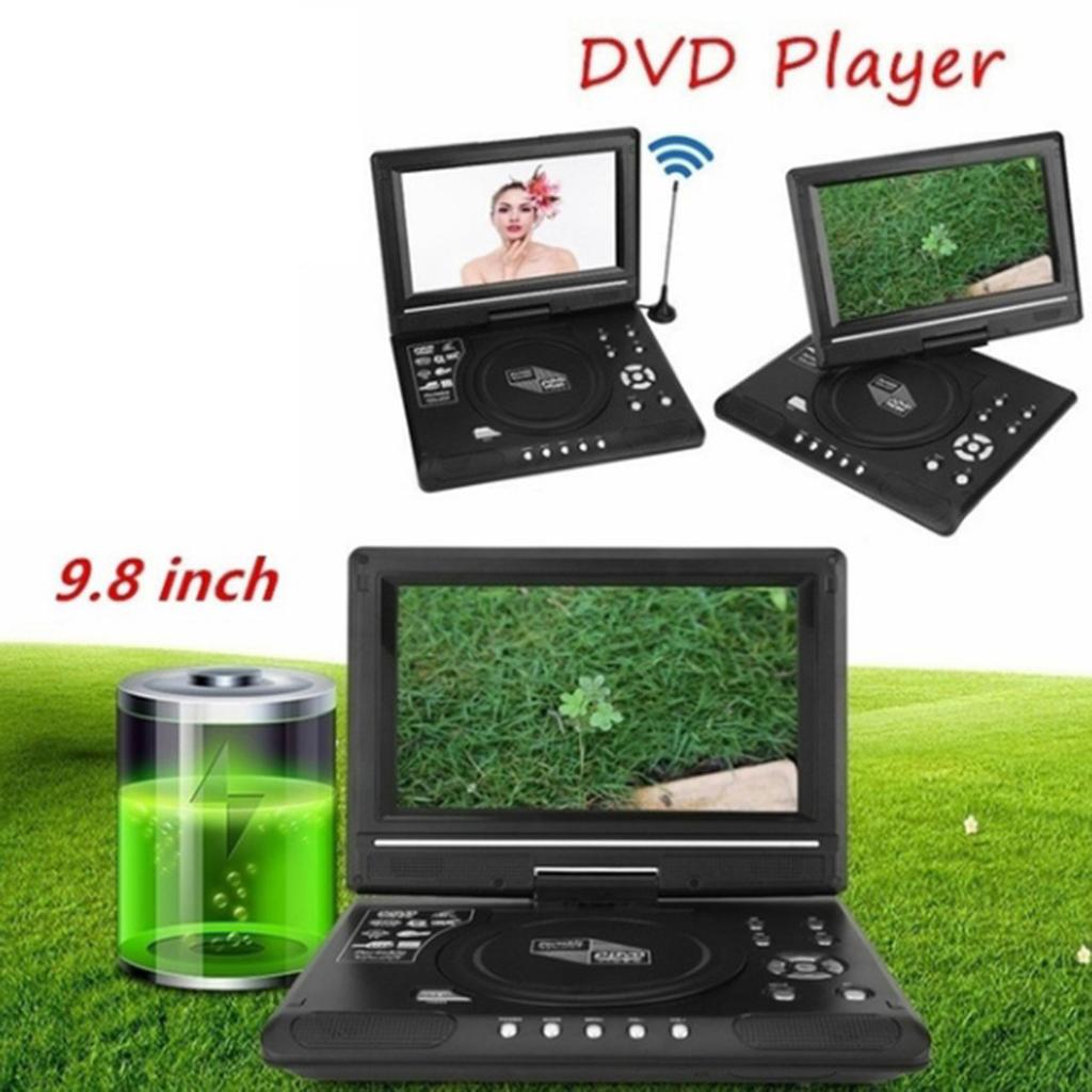9.8 Inch 16:9 Widescreen 270 Degrees  Rotatable LCD Screen Home Car TV DVD Player Portable VCD Compact Disc
