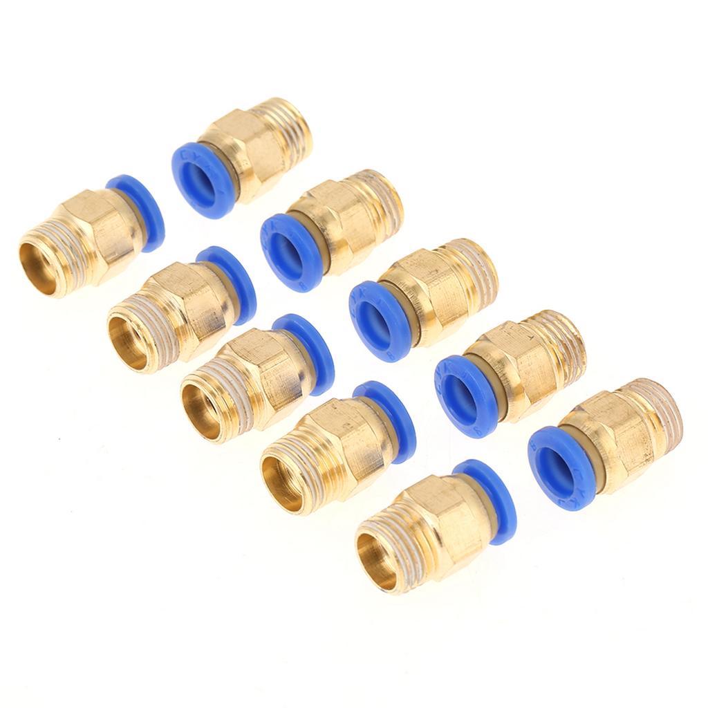10pcs Pneumatic Quick Connector Air Fittings Adapter 8mm Diameter Thread 1 4BSP Set