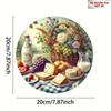 1PC Food Wine Basket Wall Art Mural Modern Metal Tin Painting Home Decor Gift