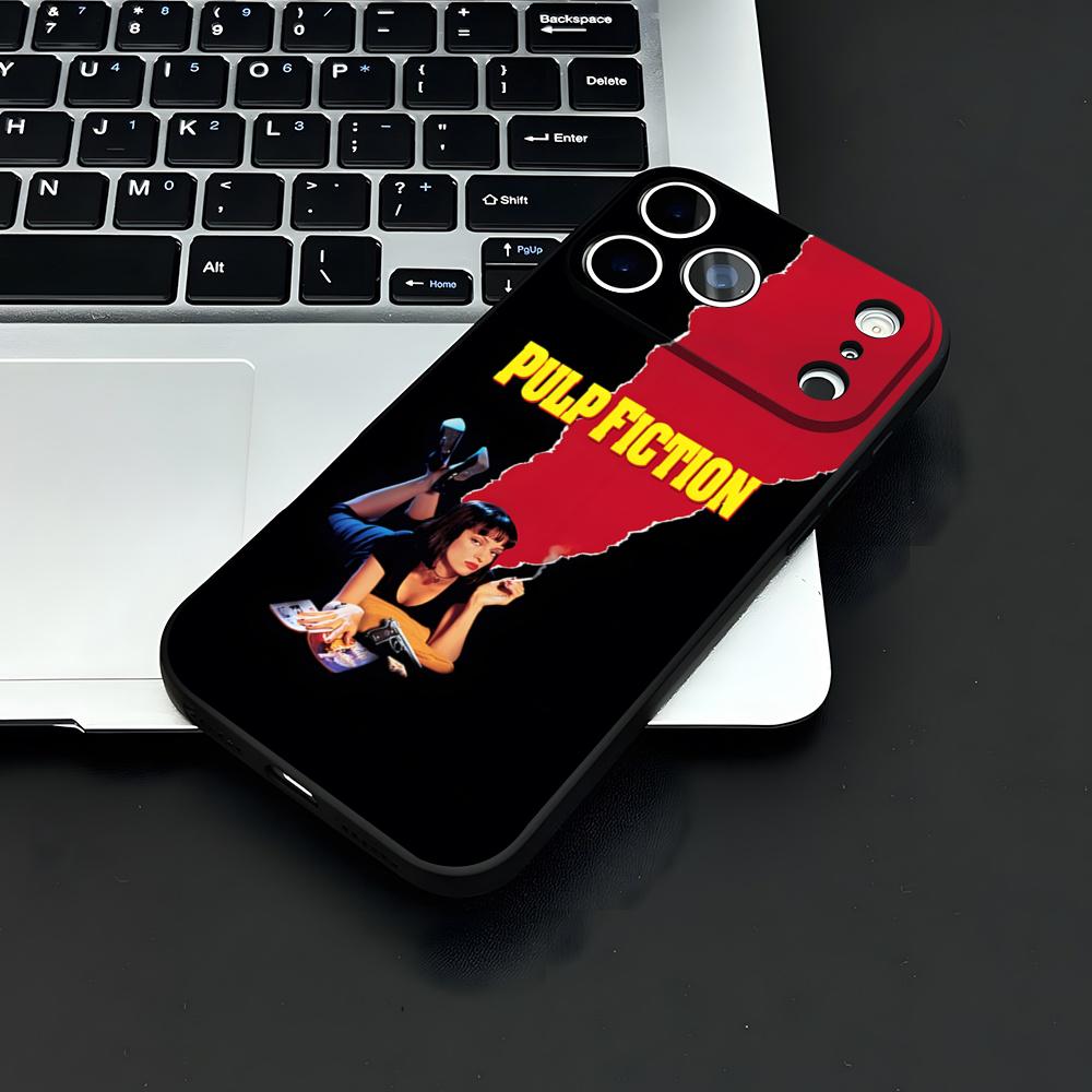 Movie P-Pulp-F- FictionS Phone Case For IPhone 17 Air 16 E Pro Max 15 14 13 Mini 12 Pro 11 Max Plus Black Soft Shell