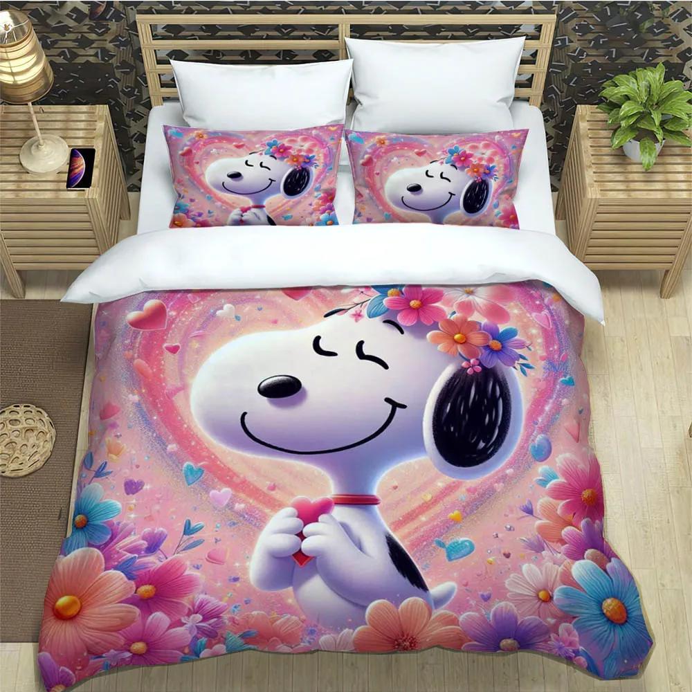 Милые мультяшные комплекты постельного белья Snoopy изысканный набор постельных принадлежностей пододеяльник набор одеяло комплект постельного белья роскошный подарок на день рождения