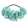 Artificial Flower Garland Rose Love Shape Wreath Headband Silk Rose Wedding Car Decor