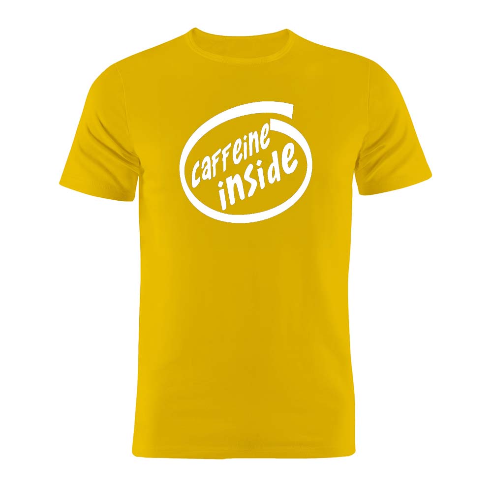 Pure Cotton Unisex T Shirt Caffeine Inside Programmer Coder Web Developer Funny Artwork Tee
