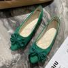 Женская мода легкие туфли-слипоны с бантом на плоской подошве для офисных леди зеленые летние туфли мокасины женские a5976