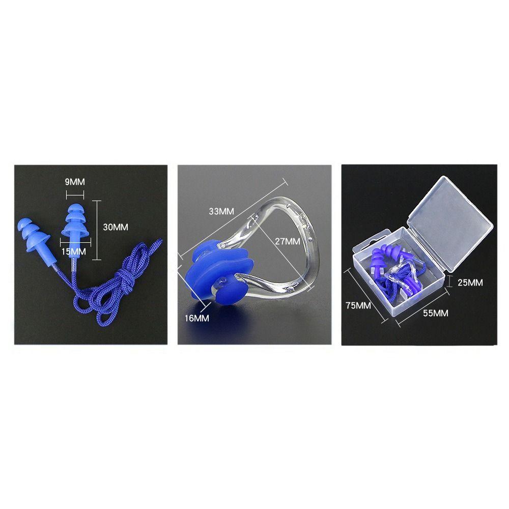Soft Silicone Ear Plugs With Box Waterproof Swim Dive Supplies Accessories Nose Clip Sleep