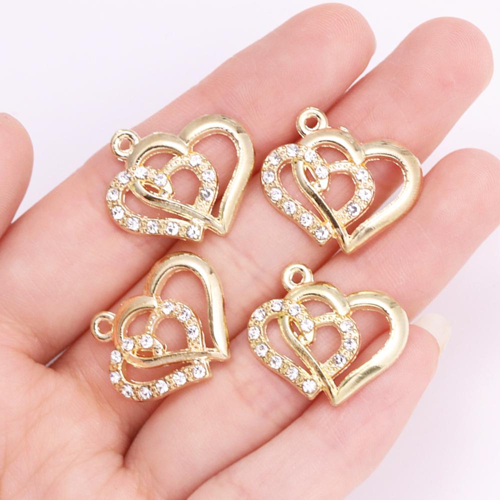 10Pcs Delicate Gold Color Zircon Flower Dragonfly Star Charms Pendants High Quality Diy Necklace Earrings Jewelry Accessories