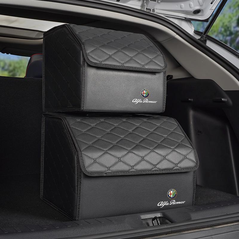 Car Trunk Organizer Box Foldable Storage Bag Stowing Tidying Tools For Alfa Romeo Giulia Stelvio Giulietta 156 159 147 Mito Tona def789