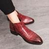 Boot Men PU Black Red Side Zipper European Business High Quality Formal Boots Gentlemen Social Boots Size 38-46 Men Boot
