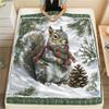 Grey Squirrel  Print Flannel Blanket, High quality Comfortable for All Seasons, Home Decor, Warmth and Comfort