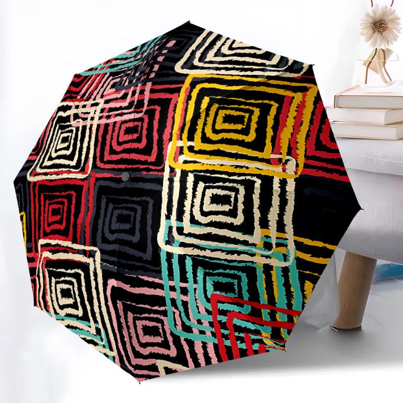 1pc Abstract Pattern Open/Close Folding Umbrella, All- Portable Umbrella for & Men, Stylish Accessory (Holiday Gift) 8-Rib yy251213150