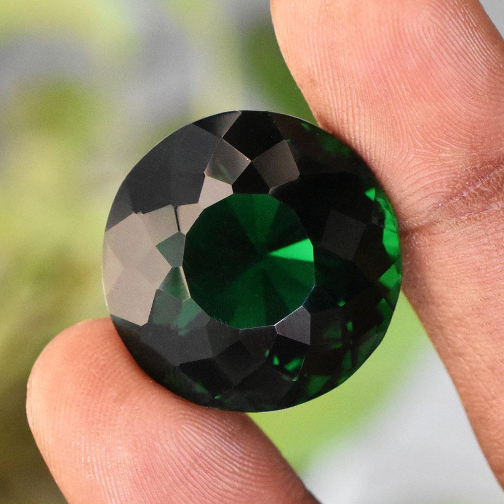 Natural Green Topaz Loose Gemstone Brazilian 54ct Round Shape for Jewelry Making and Gem Collections