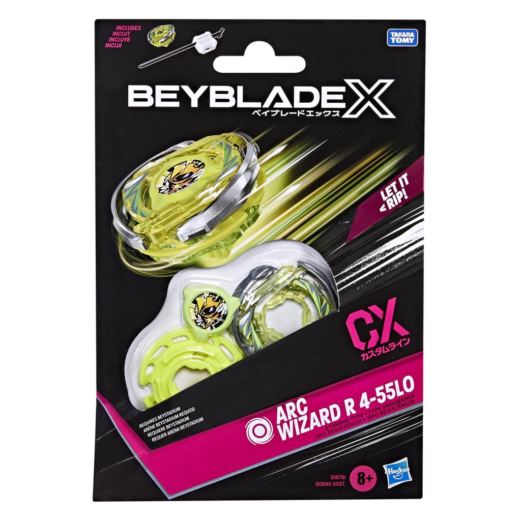 Бейблейд X Arc Wizard R 4-55LO CX Стартовый набор с волчком типа «Выносливость» и пускателем, Оригинальная игра-топ Takara Tomy для мальчиков и девочек от 8 лет