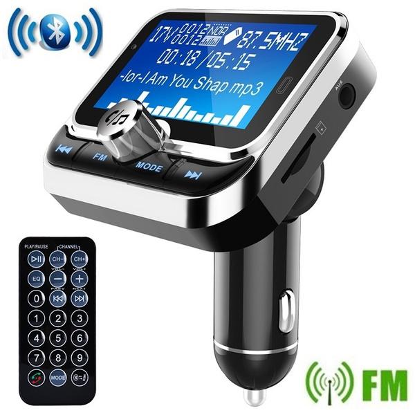 1,8-дюймовый автомобильный Bluetooth FM-передатчик, беспроводной радиоадаптер, музыкальный плеер громкой связи, автомобильный комплект, поддержка TF-карты, USB-диска, AUX