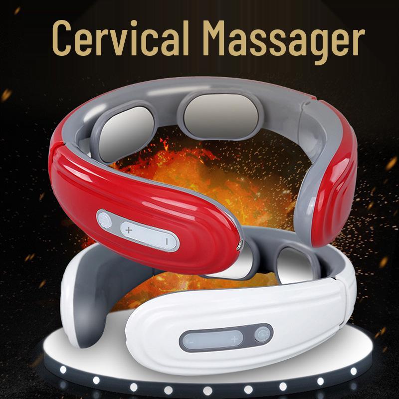 Electromagnetic Heat Neck Massager with Electric Pulse Therapy