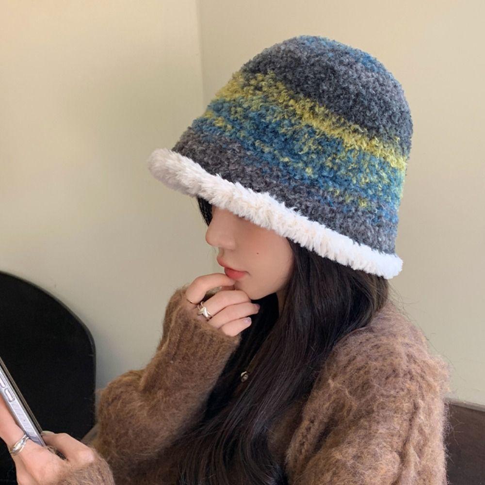 Зимняя теплая шапка-ушанка, морозостойкая шапка-рыбак, милая кепка-ведро, осень/зима