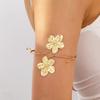 Metal Wide Open Bangle Multi Style Flower Bracelet Elegant Armlet  Hand Jewelry