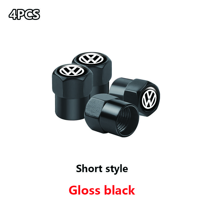 hijk1 4Pcs Meta Alloy Car Tire Valve Stem Air Caps Cover For VW Volkswagen Golf Polo Passat Tiguan Touran Jetta GTI Car Accessories