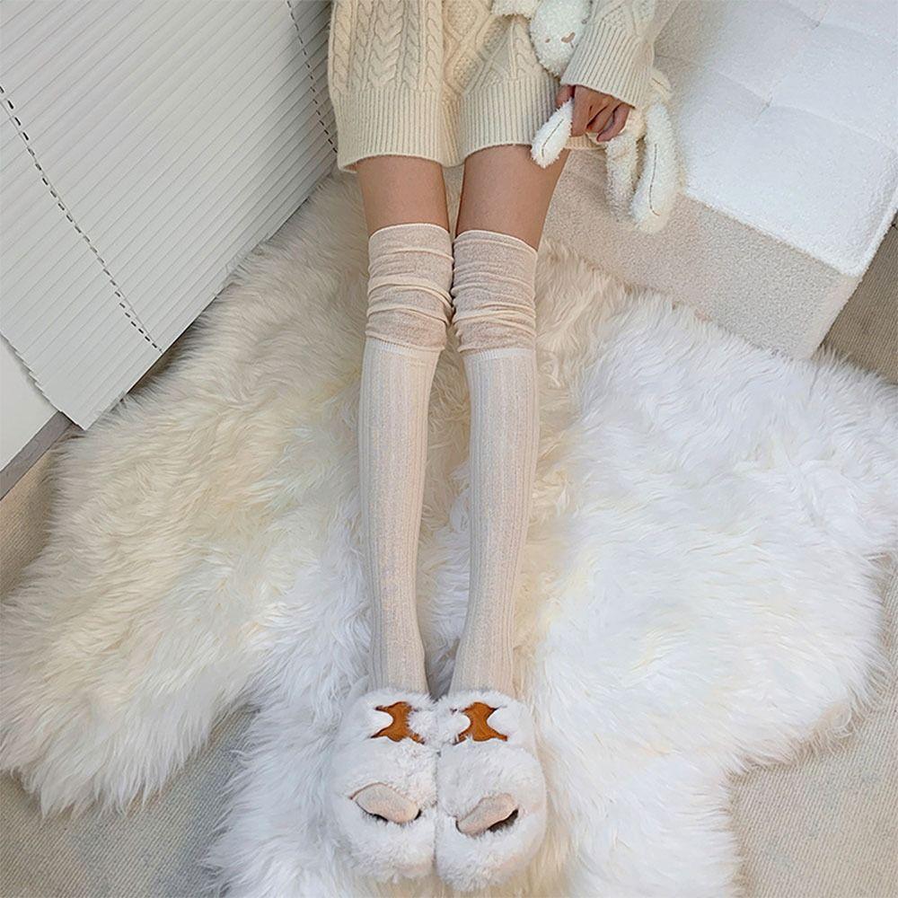Over The Knee Thigh High Stockings Solid Color Women Hosiery Casual Tall Tube Leggings