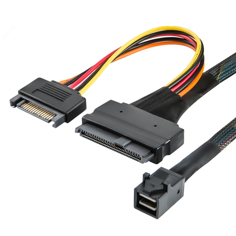 Кабель SFF-8639 68P Прямой + PWR к SFF-8643 36P Mini SAS U.2 Для 2.5 NVMe SSD