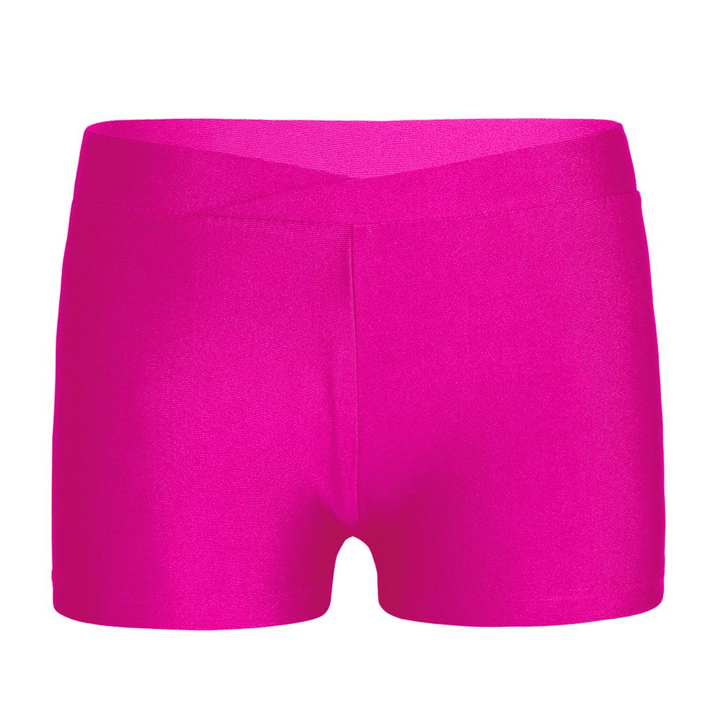 Girls Boy-Cut Slim Fit Yoga Hot Shorts V-front Waistband Gymnastics Dance Running Booty Bottom Underwear