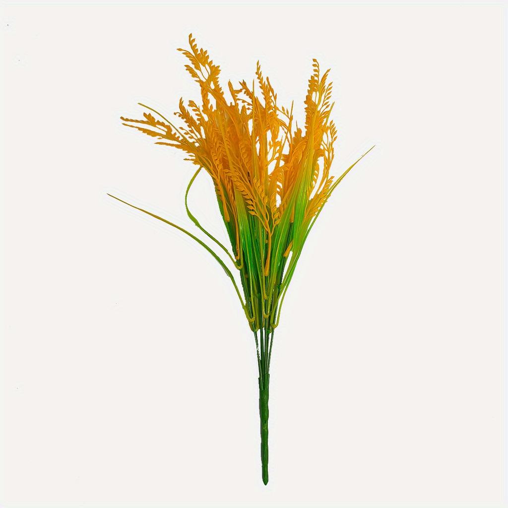 3Pcs Simulation 7-pronged Golden Wheat Ears Rice Barley, for Wedding Banquet Festival Home Party Decoration