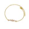 Elegant Zircon Flowers Bracelet For Women Girls Charm Gold Color Stainless Steel Plant Bracelets Luxury Designer Jewelry Gifts CLE