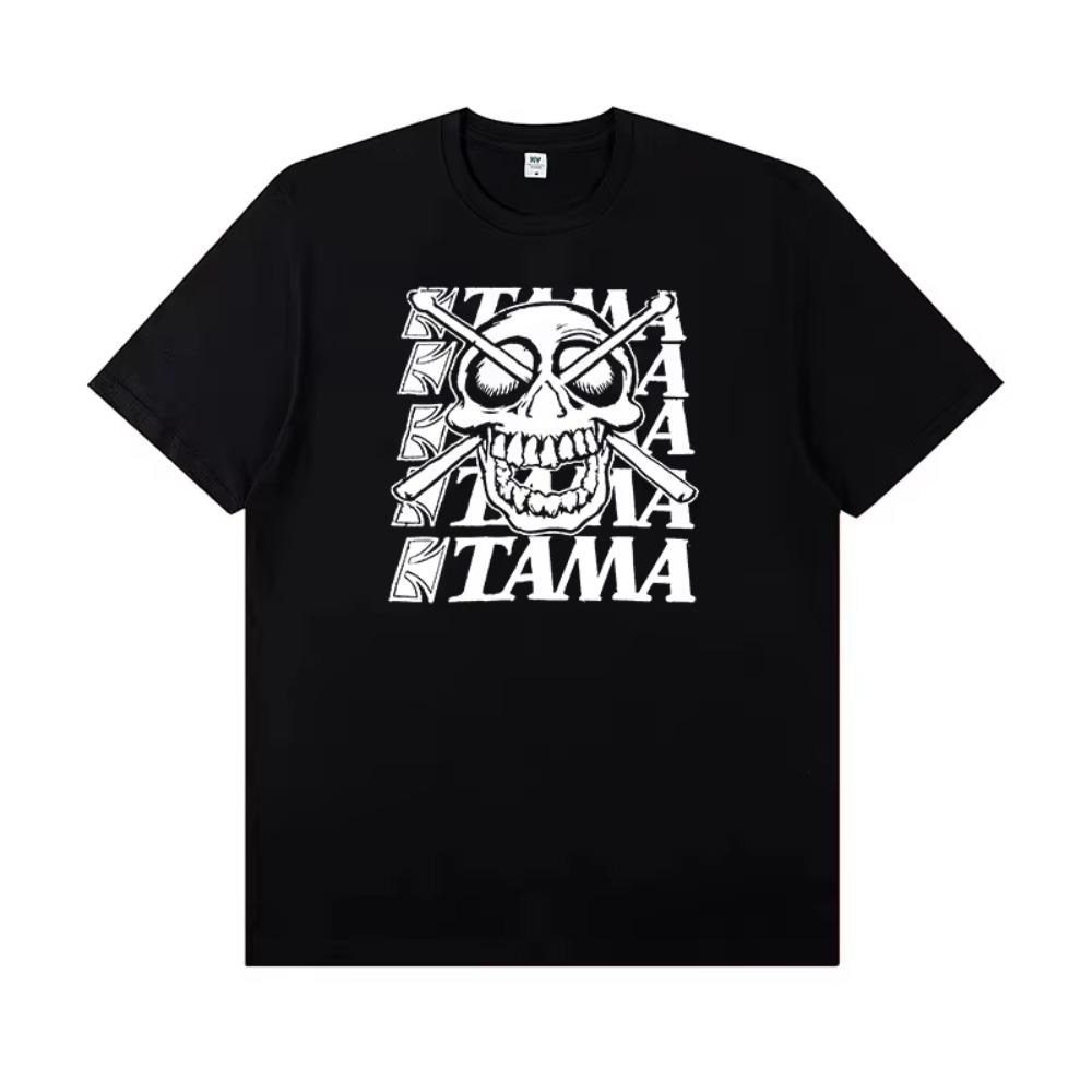 2025 Юбилейная футболка 40 лет Tama Drum Kit с принтом, футболка рок-барабанщика с коротким рукавом, мужская футболка группы