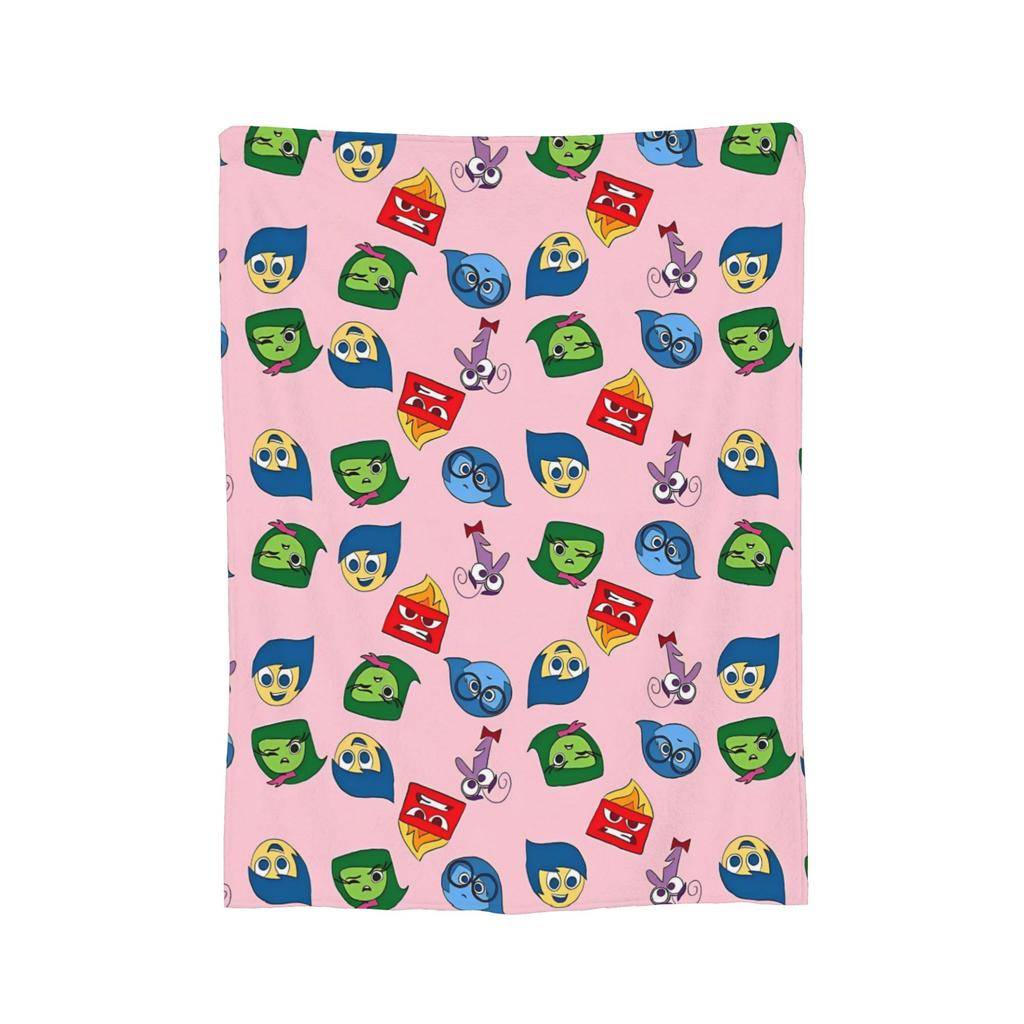 Inside Out Wool Blanket Cartoon Action Comedy Funny Throw Blankets for Sofa Bedding Lounge 125*100cm Rug Piece,