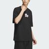 adidas Спортивная повседневная футболка с коротким рукавом с принтом, мужские топы, черный JI6838