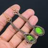 Copper Green Turquoise Handmade Copper Wire Wrap Earring 3.66 b5Q81
