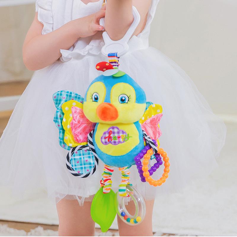 Cute Baby Bed Stroller Hanging Toys Teether Baby Rattle Mobiles Plush Animal Toys Baby Toys Gifts