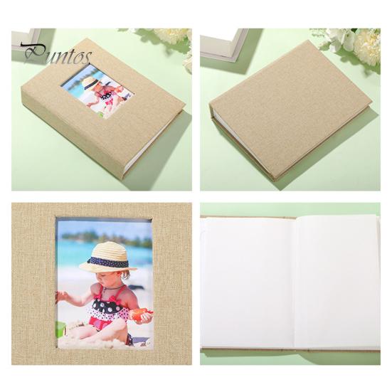 Slip-in Photo Album Linen Cover 28 Pages 56 Pockets 4x6-Inch Wedding Travel Baby Shower Kids Family Anniversary Picture Collection Book