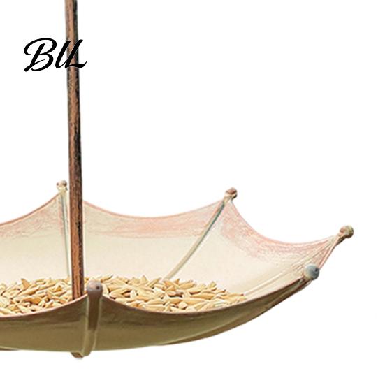 Large Capacity Bird Feeder Umbrella Outdoor Hanging Decorative Weather Resistant Open for Balcony Garden Backyard Birdseed Holder