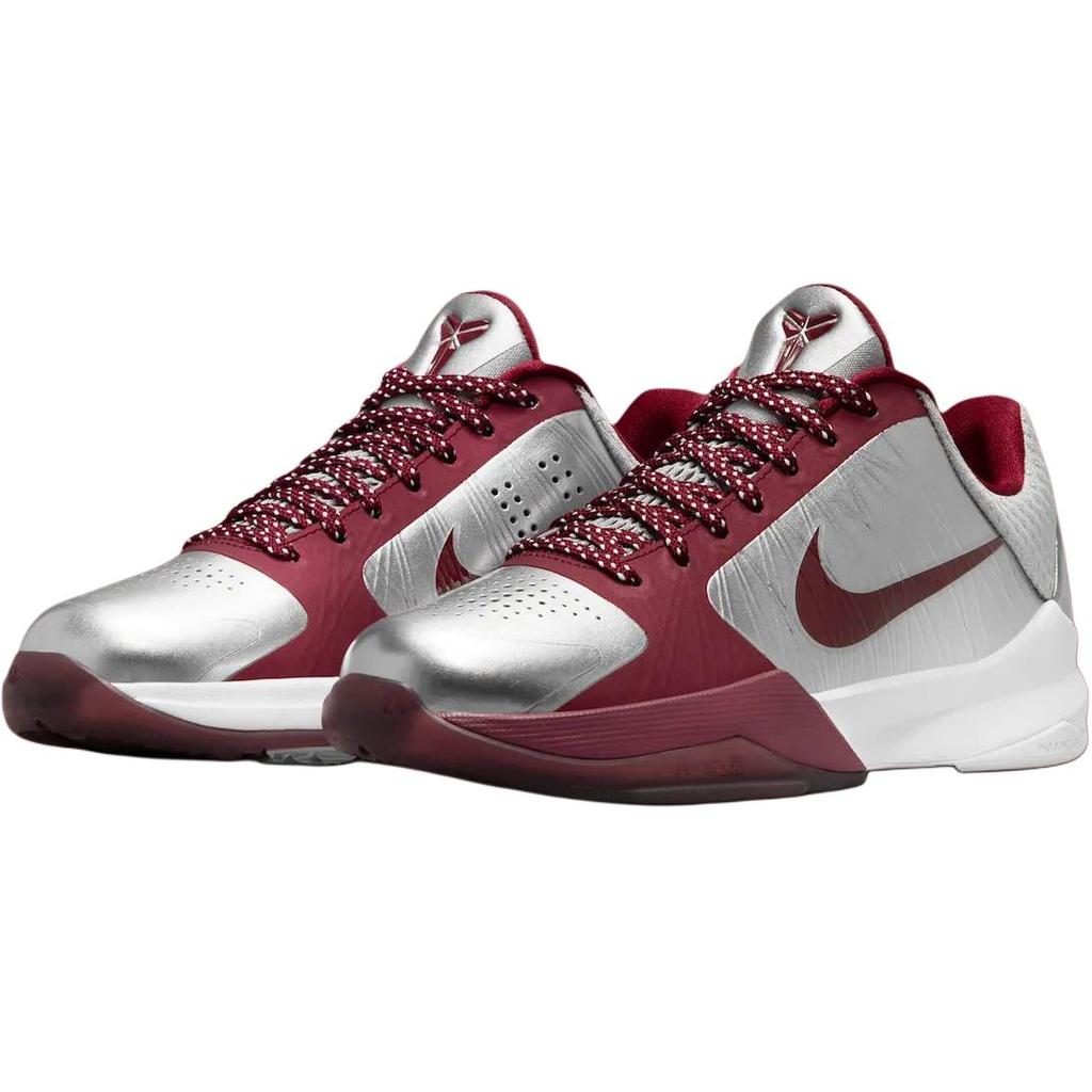 Nike Кроссовки для баскетбола Zoom Kobe 5 Low top Детские Серебристо-красные Подростковые HM9522-001