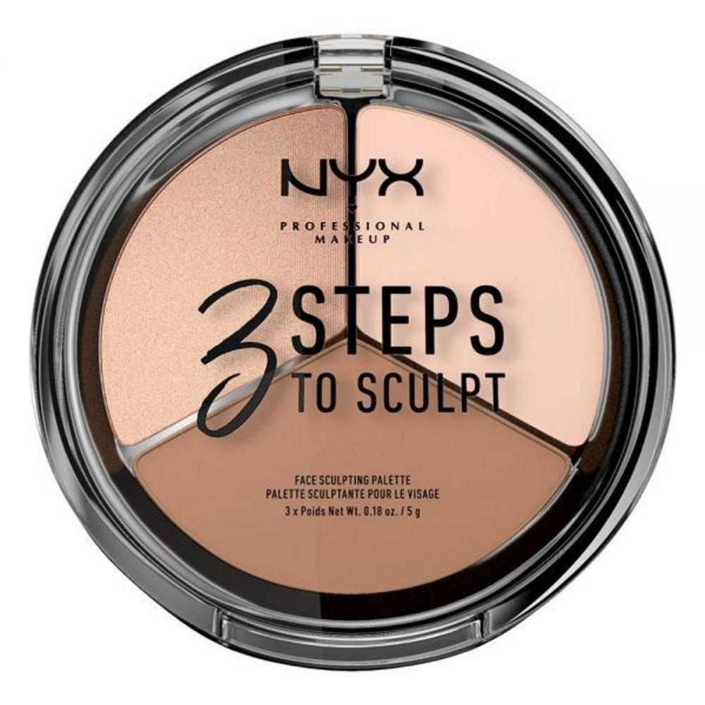 Premium NYX Professional Makeup 3-Step Sculpting Face Contour Palette - Fair, Fair, 1 Piece, FAIR