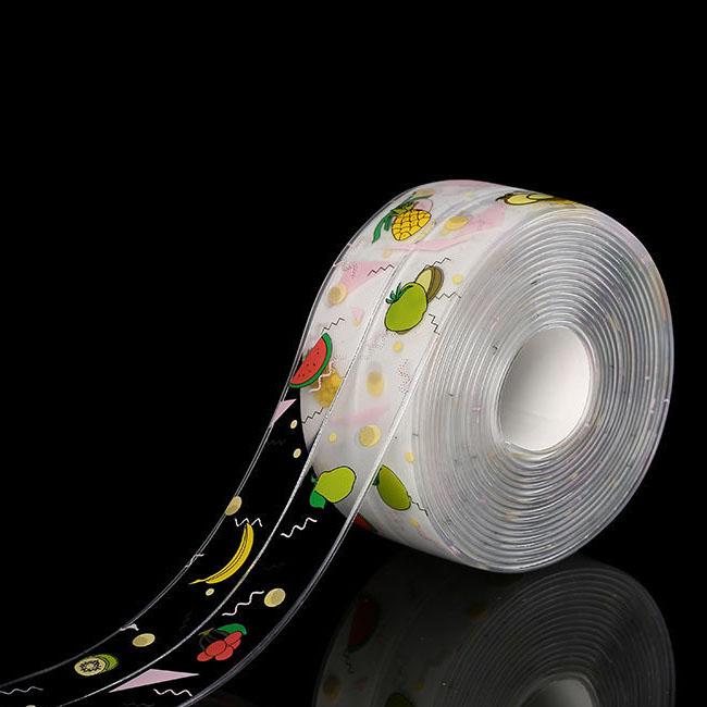 Прозрачный самоклеящийся водостойкий стикер на стену с принтом для ванной комнаты, кухонной раковины, уплотнительной ленты для ванны